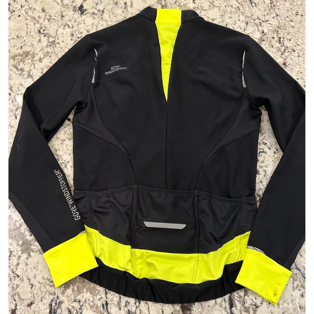 GORE BIKE WEAR Windstopper Cycling Jacket Men's Medium Black Neon Yellow - Picture 4 of 8